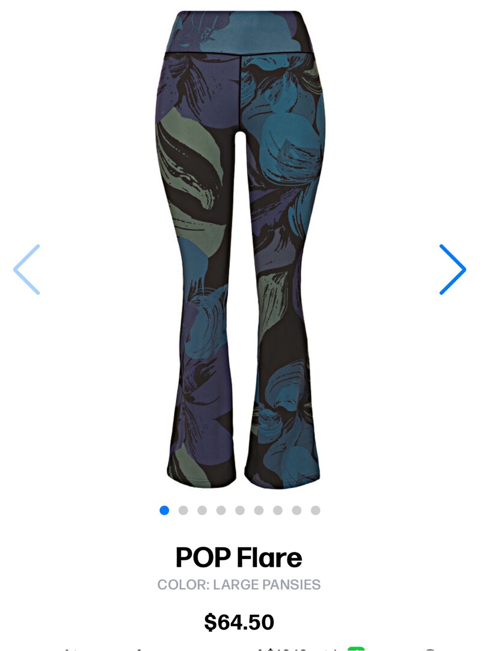 POP Fit Flare Leggings in Black, Blue & Green Floral Print